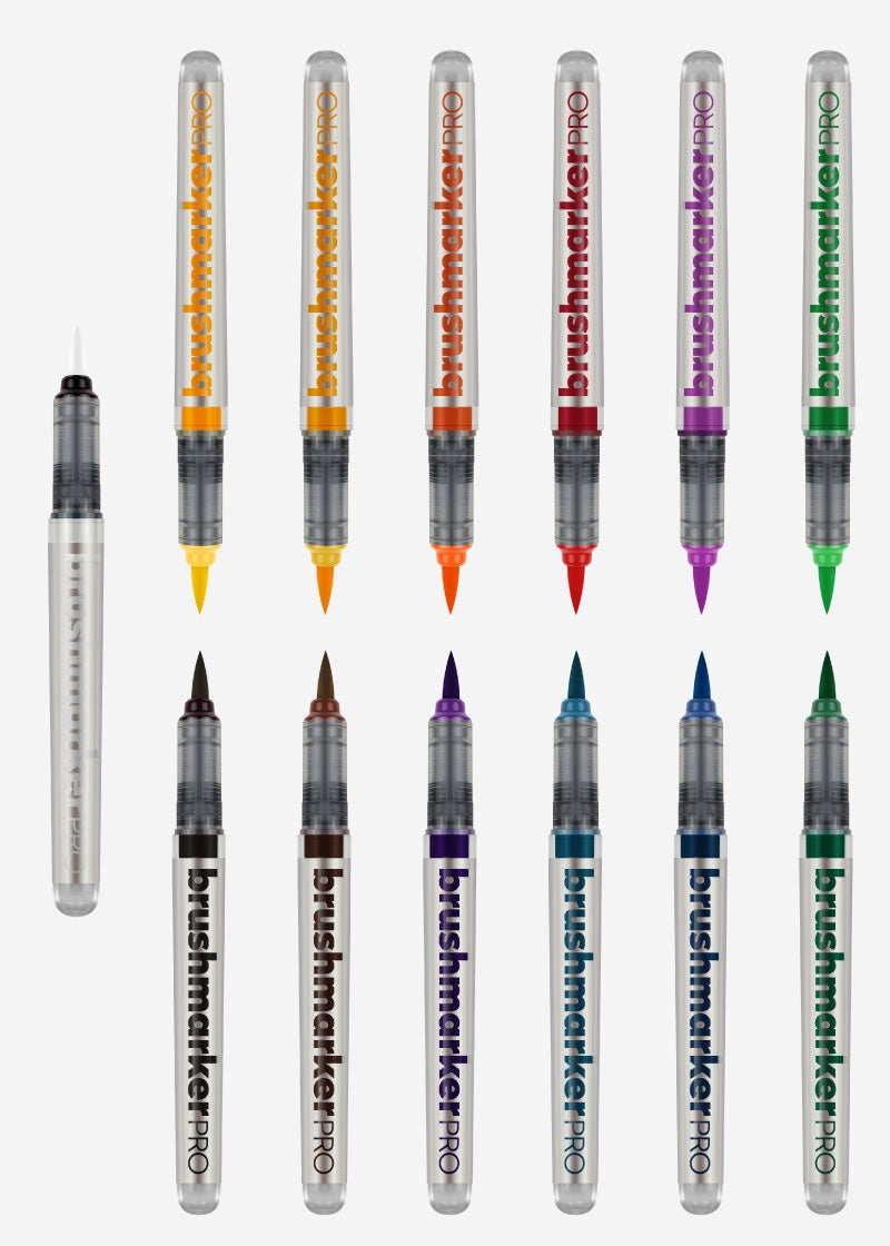 karin Brush Pen – Pinselspitze, 9 Farben