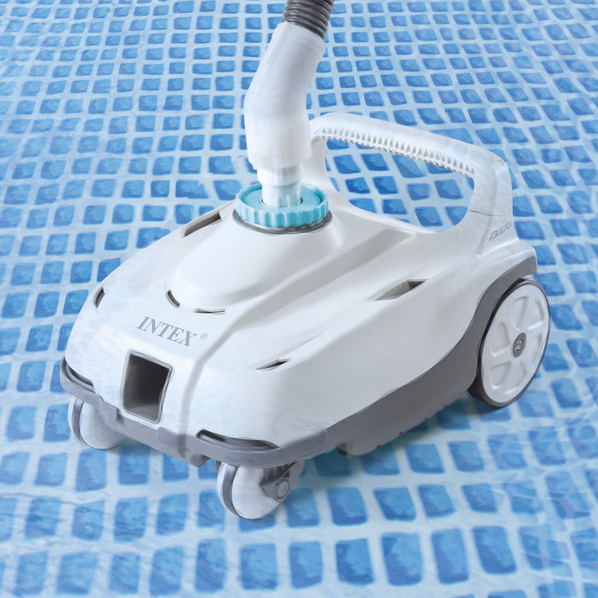 Intex Roboter-Pool-Reiniger ZX100 – 1,5 l Tank, 6,5 m Schlauch, für Pool, Weiss