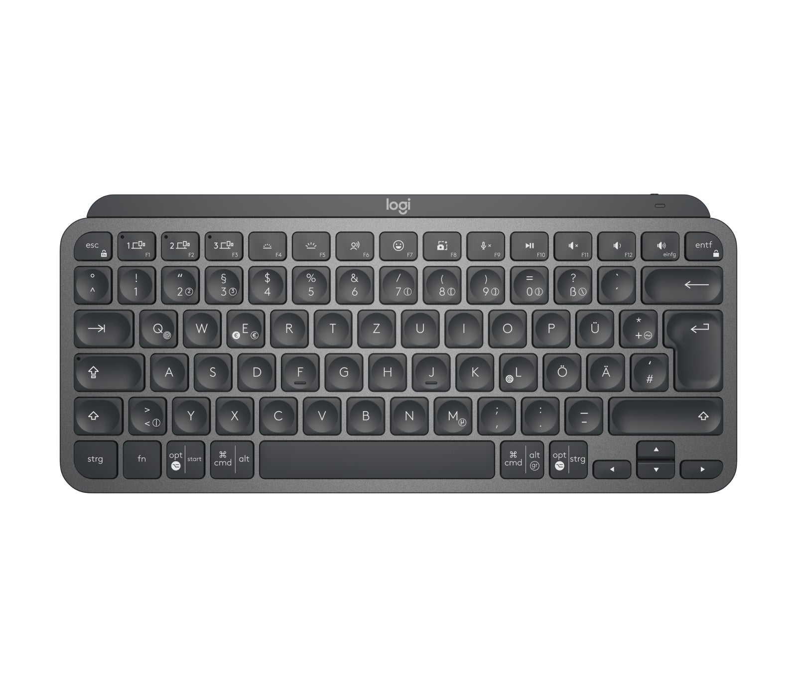 Logitech MX Keys Mini für Business – Tastatur, kabellos (Bluetooth), DE-Layout (DE), Graphit