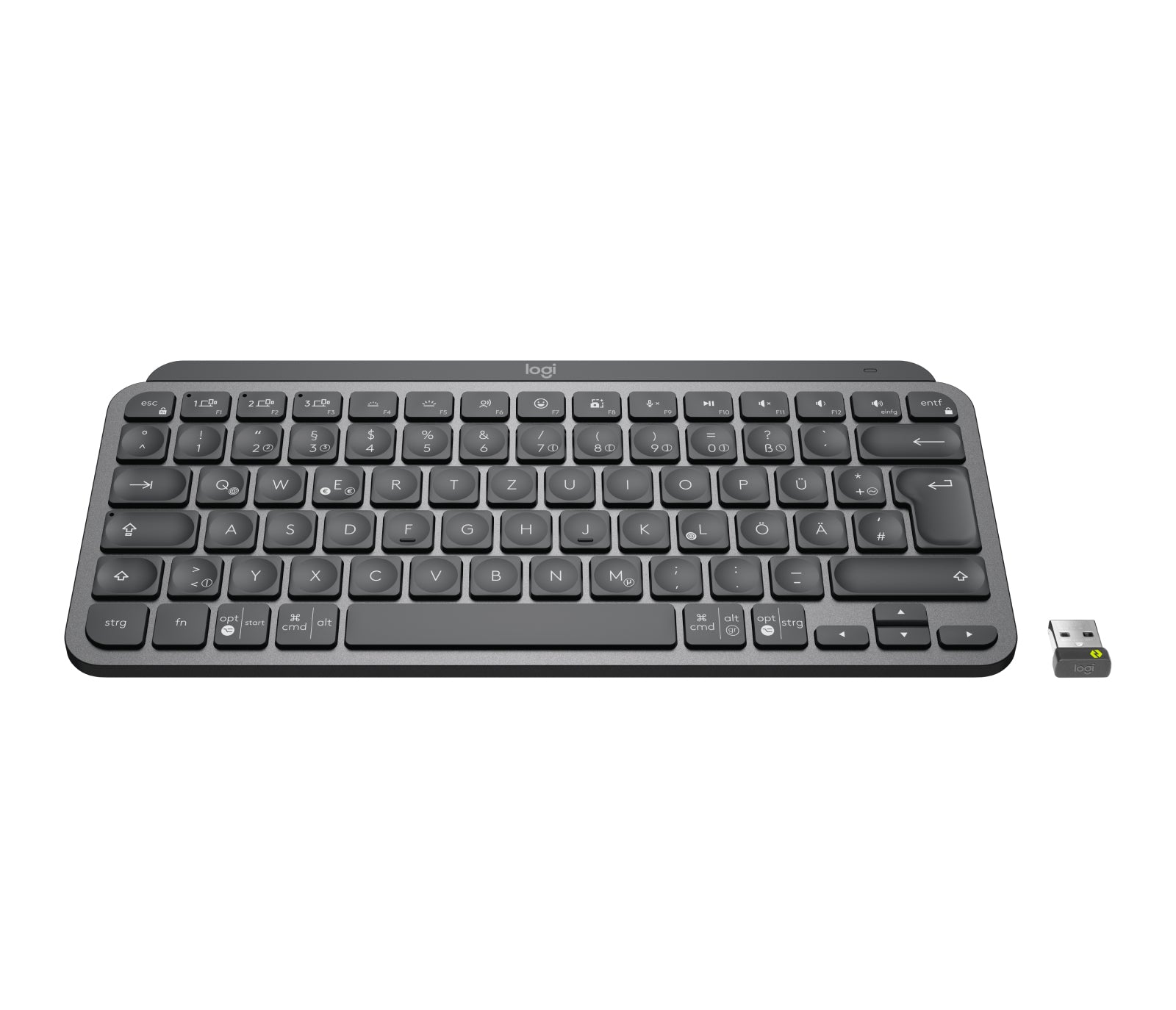 Logitech MX Keys Mini für Business – Tastatur, kabellos (Bluetooth), DE-Layout (DE), Graphit