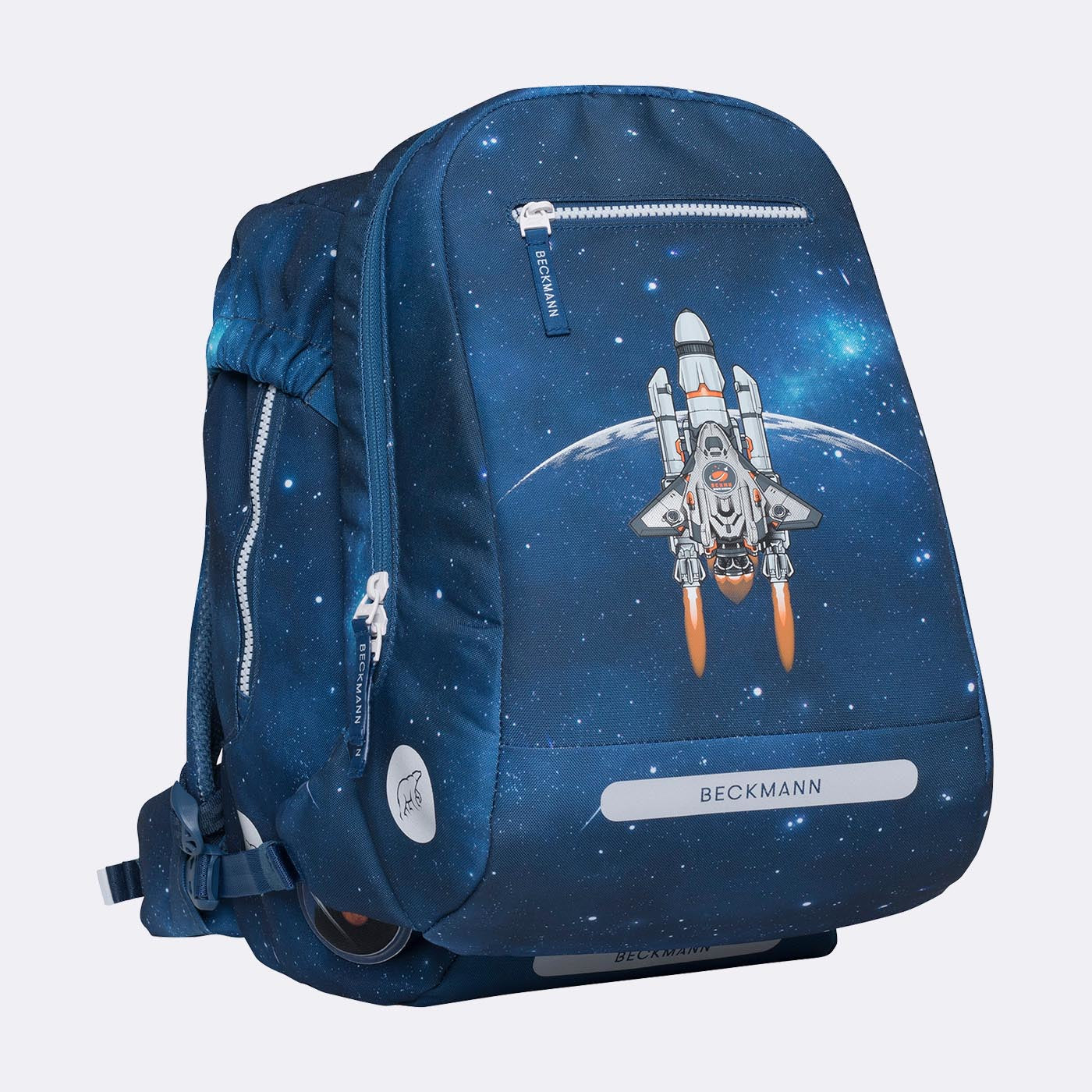 Beckmann Classic Schulrucksack 1st – 6-teilig – Space Mission – mit Leuchteffekt