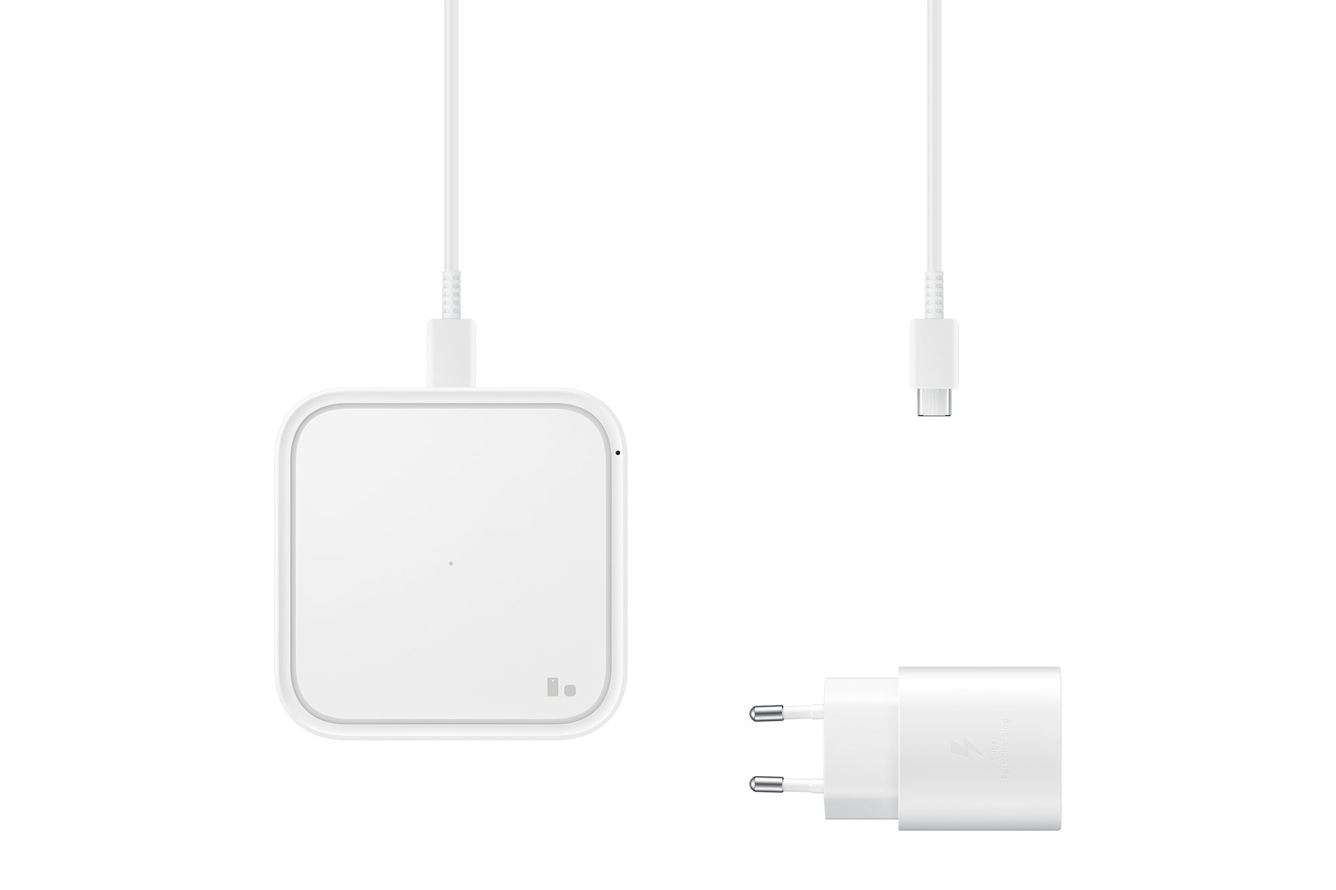 Samsung EP-P2400 Kabelloses Ladegerät – Qi – für Qi-kompatible Smartphones, Galaxy Buds – Weiss