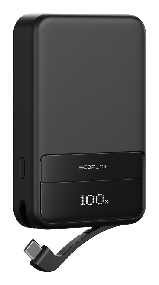 EcoFlow Rapid Wireless Powerbank 10'000 mAh – 65 W PD, Qi2 15 W, 2× USB-C, schwarz