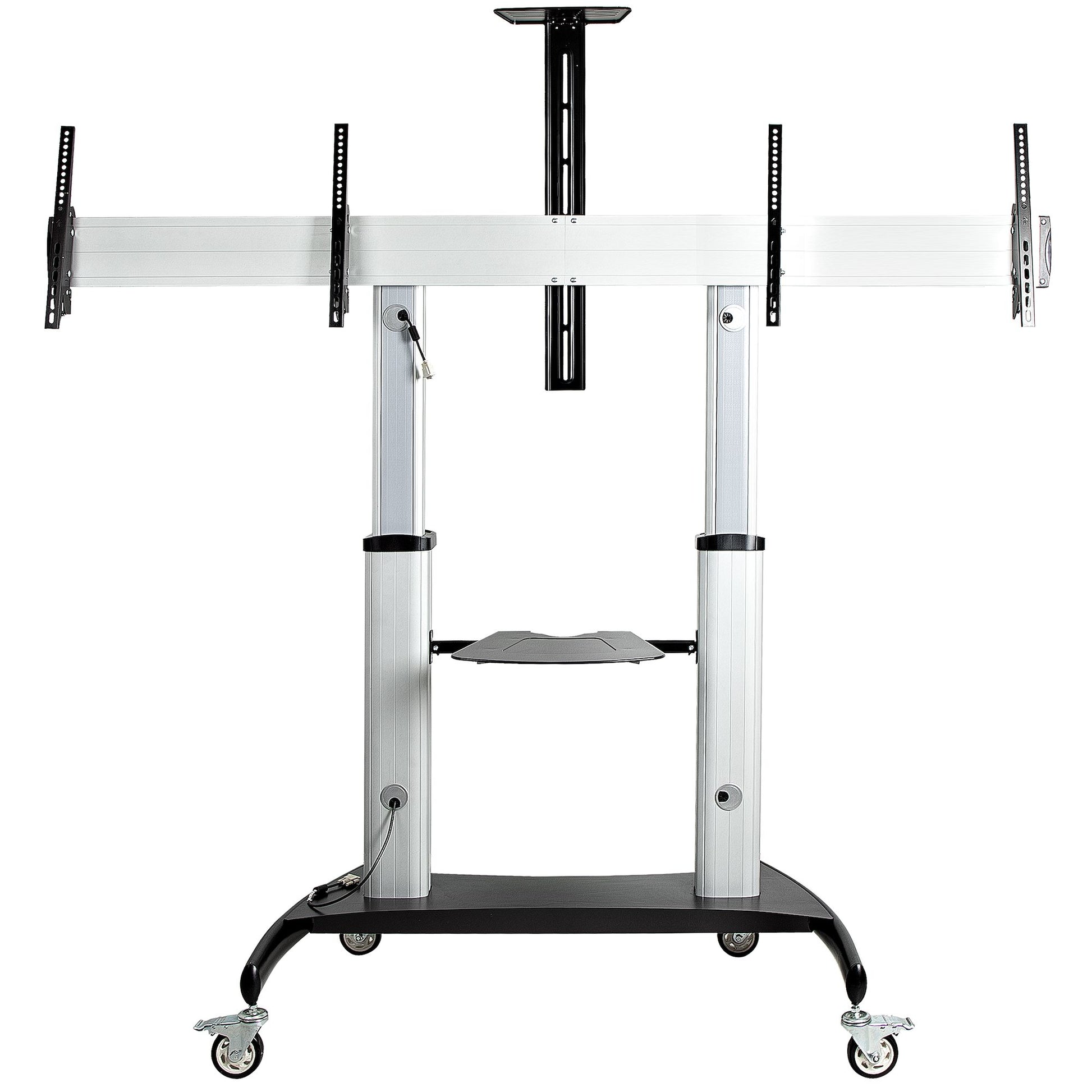 StarTech.com TV-Wagen – 37–60" – VESA 200×200–600×400 – bis 100 kg, Höhenverstellbar – Schwarz/Silber