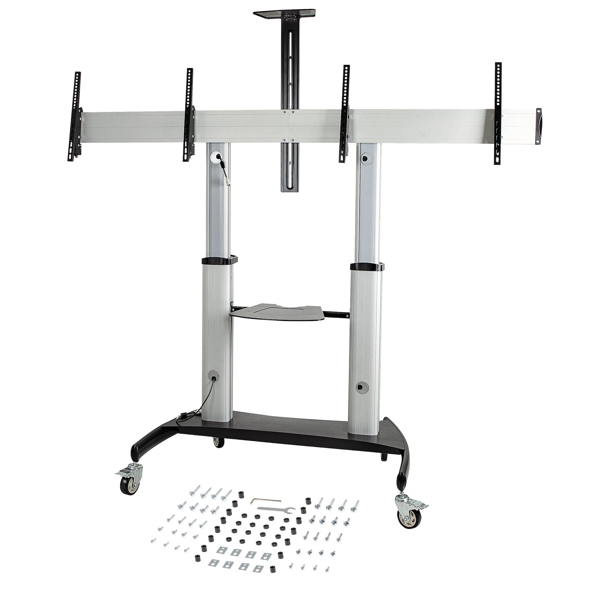 StarTech.com TV-Wagen – 37–60" – VESA 200×200–600×400 – bis 100 kg, Höhenverstellbar – Schwarz/Silber