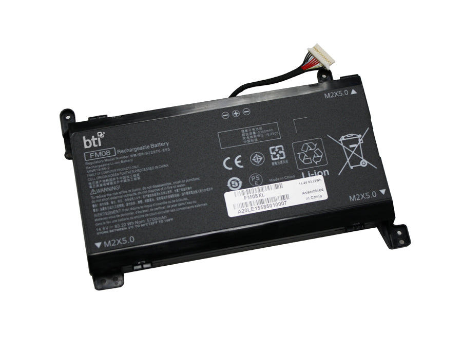 BTI FM08XL Notebook-Akku – für HP Omen 17-Serie – 83 Wh, 14,6 V (8 Zellen) – Schwarz