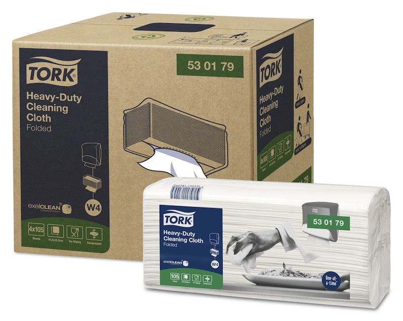 Tork Reinigungstücher Extra-Stark W4 – 1-lagig – 35,5 × 41,5 cm – Weiss – 420 Stk.