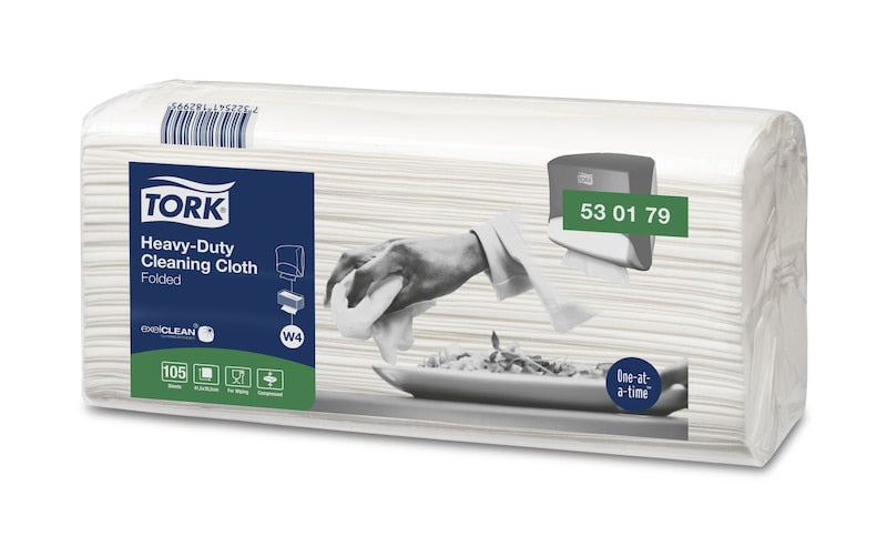Tork Reinigungstücher Extra-Stark W4 – 1-lagig – 35,5 × 41,5 cm – Weiss – 420 Stk.