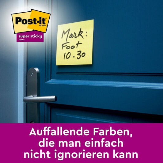 3M Post-it Super Sticky Haftnotizen – 76 × 76 mm – gelb, 90 Blatt/Block, 24er-Pack, PEFC