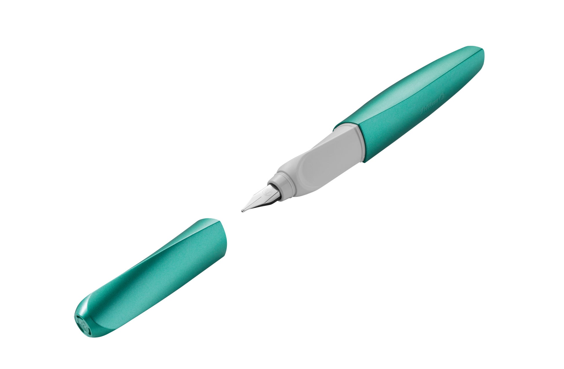 Pelikan Twist Cold Alaska – Federspitze M – für Rechts- & Linkshänder – Dunkelgrün, Blau – Patronen