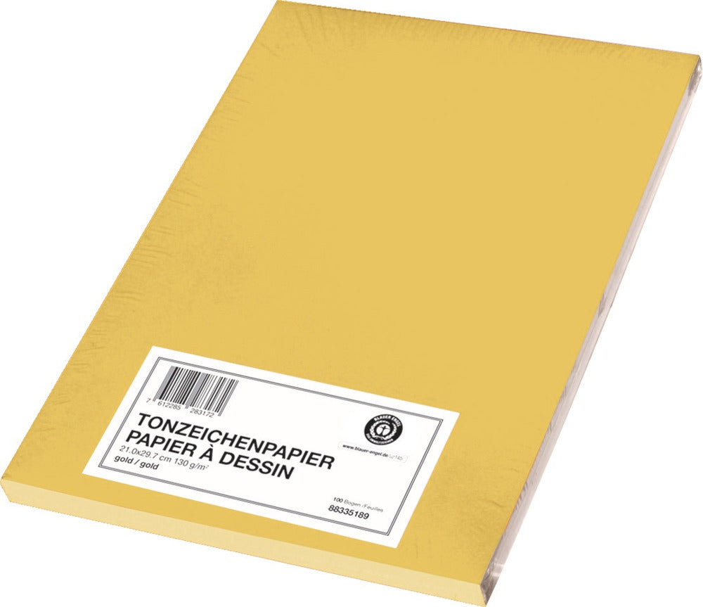Papyrus Tonzeichenpapier – A4, 130 g/m², Gold, Matt, 100 Blatt