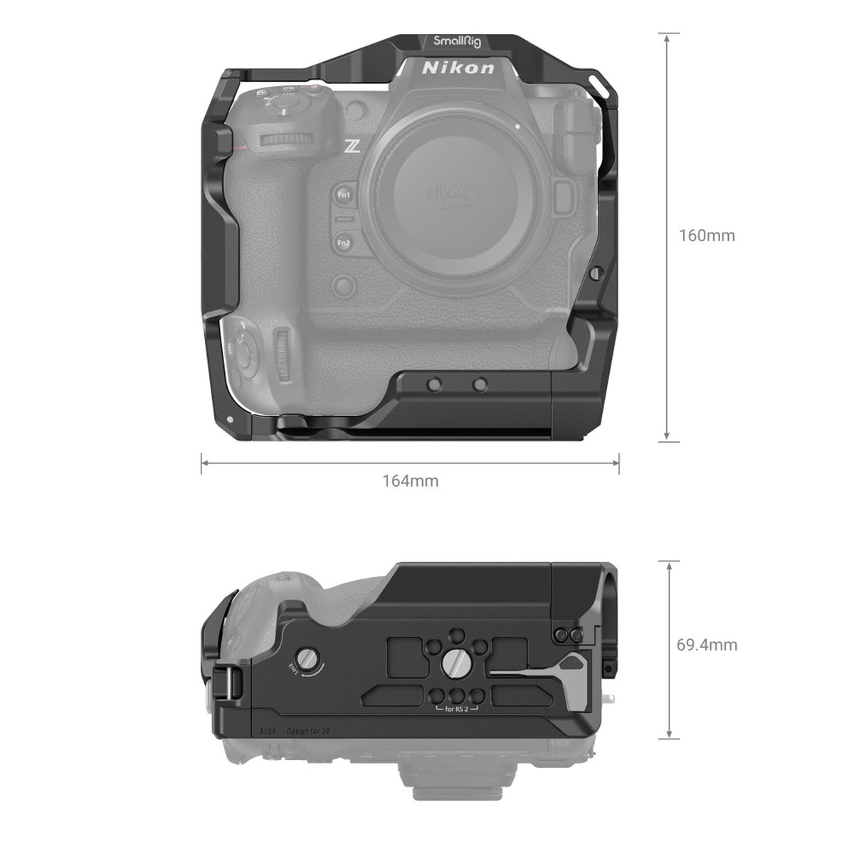 SmallRig 3195 Cage – für Nikon Z9 – Schwarz