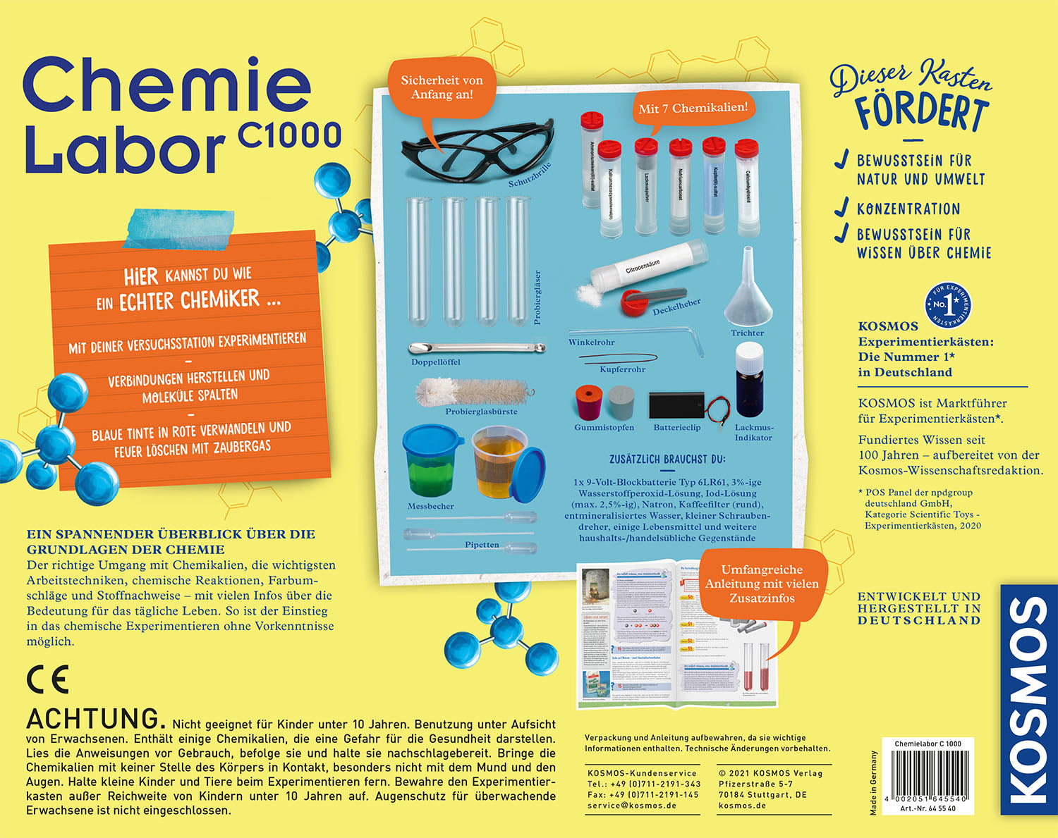 Kosmos Experimentier-Set – Chemielabor C 1000 X, ab 10 Jahren