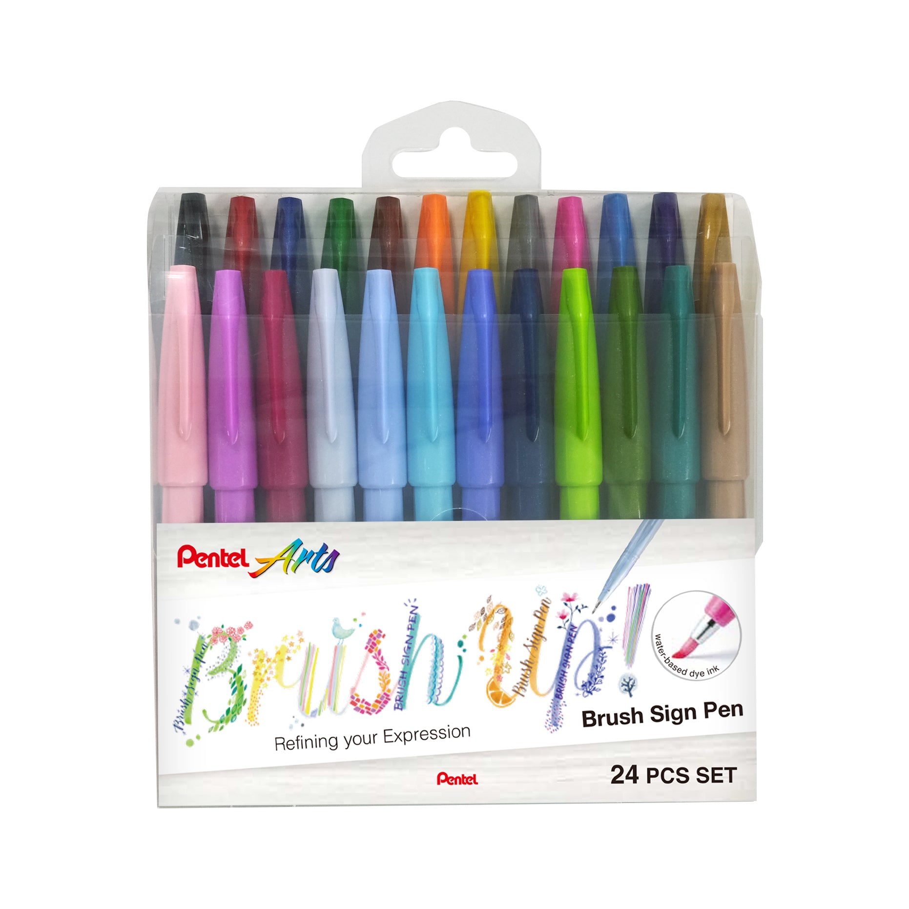 Pentel Filzstifte Brush Sign Pen, 24 Farben