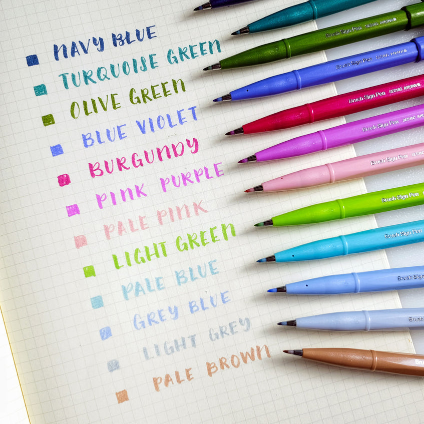 Pentel Filzstifte Brush Sign Pen, 12 Farben