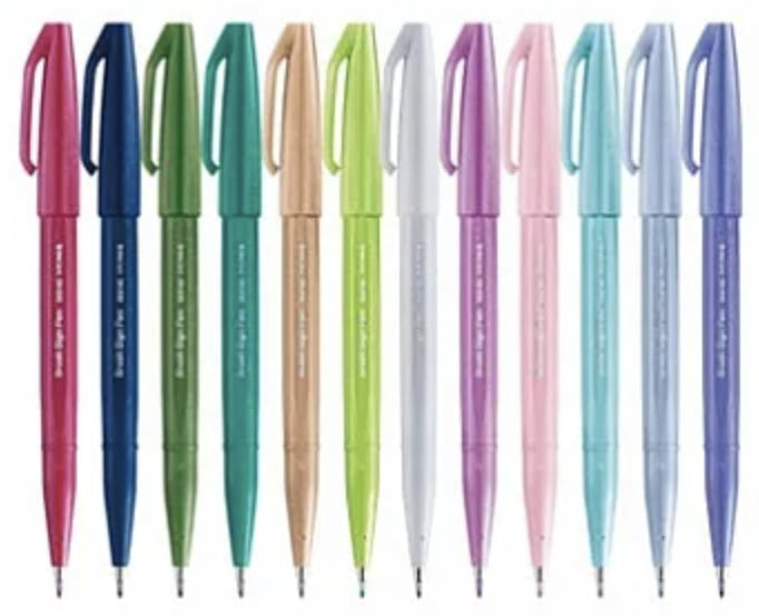 Pentel Filzstifte Brush Sign Pen, 12 Farben