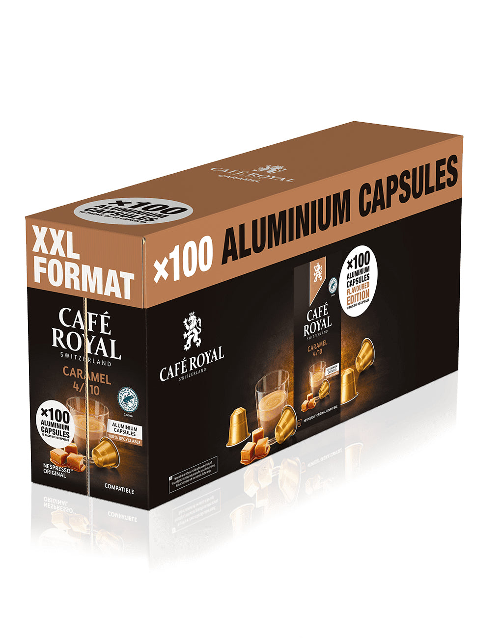 Café Royal Kaffeekapseln Caramel – Lungo – für Nespresso – 100 Kapseln
