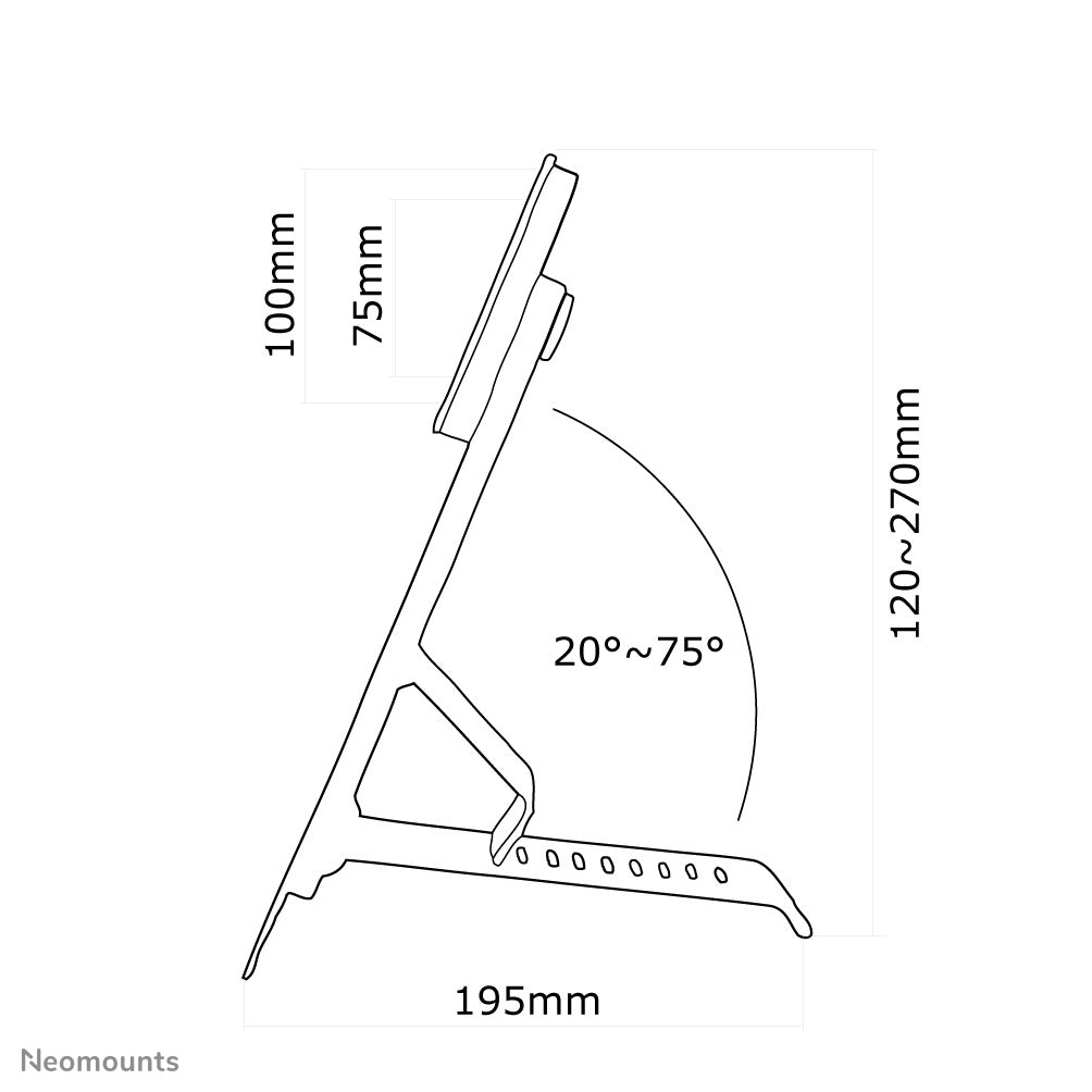 Neomounts FPMA-D825BLACK – Tischhalterung, bis 27", VESA 75 × 75/100 × 100 mm, 10 kg, höhenverstellbar