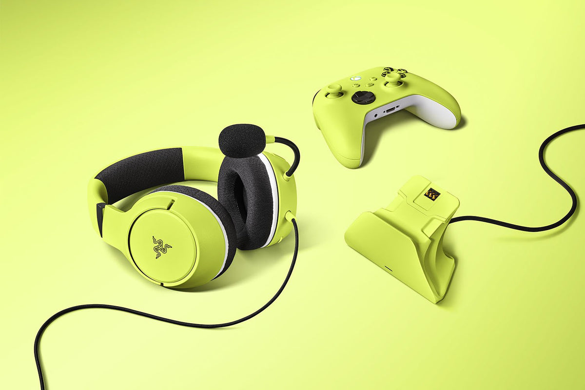 Razer Kaira X Gaming-Headset – Over-Ear, Kabelgebunden, 3,5 mm Klinke, mit Ladestation, Gelb