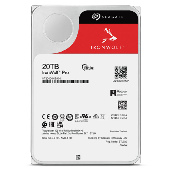 Seagate IronWolf Pro ST20000NT001 – 3,5" HDD, SATA 6 Gbit/s, für NAS