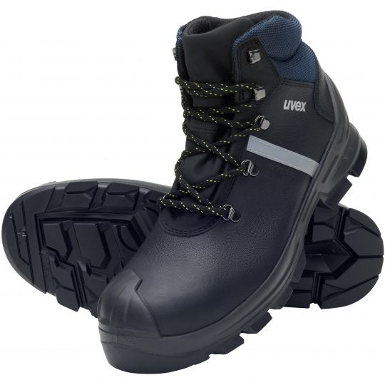 Uvex 2 Konstruktion Sicherheitsstiefel S3 – Schwarz/Blau – Grösse 39, Weite 11