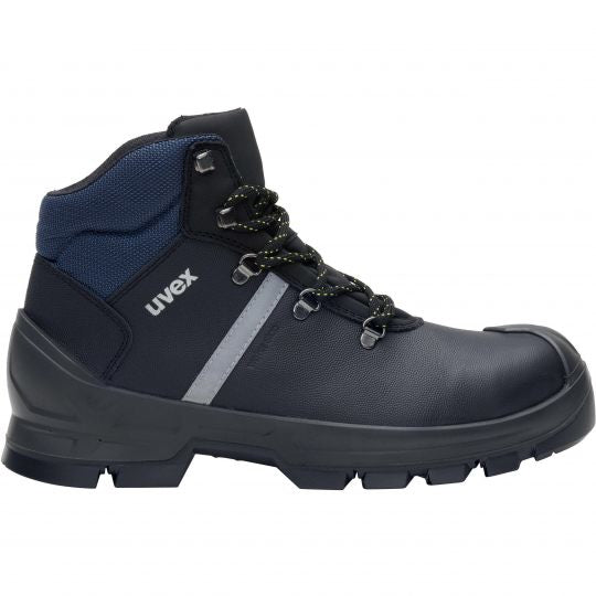 Uvex 2 Konstruktion Sicherheitsstiefel S3 – Schwarz/Blau – Grösse 47, Weite 11