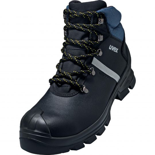 Uvex 2 Konstruktion Winter-Sicherheitsstiefel – S3, ESD, Kompositkappe, Schwarz/Blau, Grösse 43