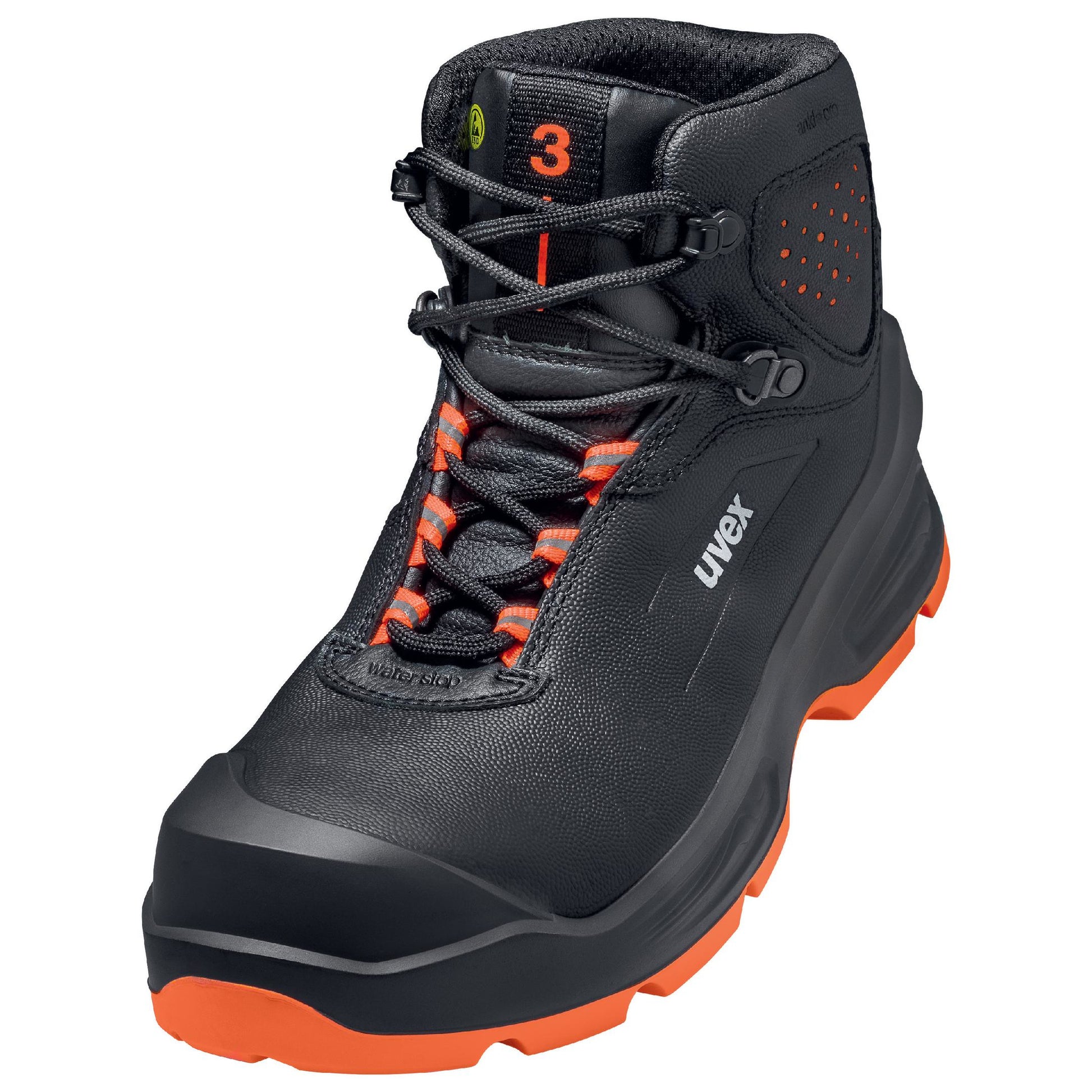 Uvex 3 Sicherheitsstiefel S3 – Schwarz/Orange – Grösse 45, Weite 11