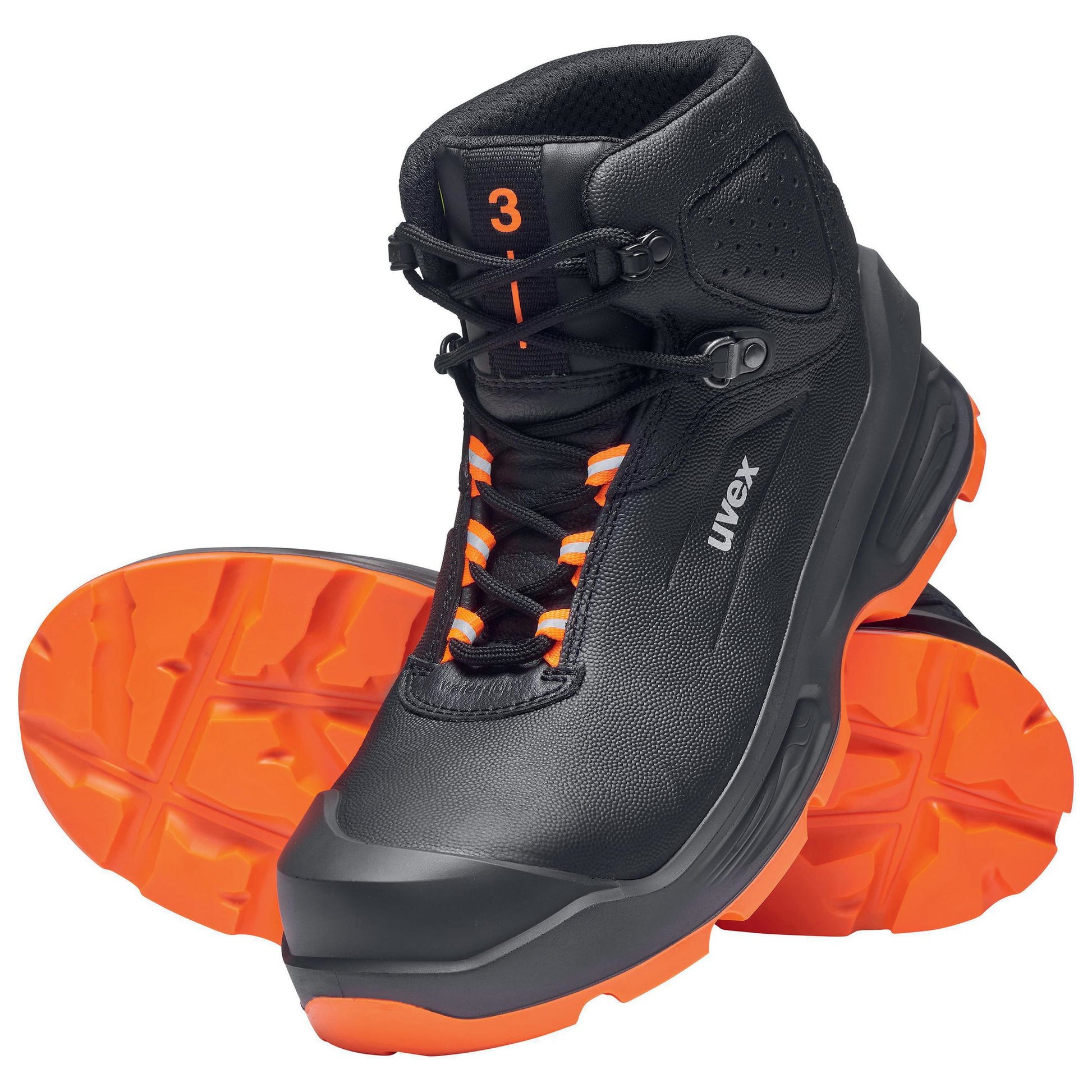Uvex 3 Sicherheitsstiefel S3 – Schwarz/Orange – Grösse 48, Weite 11