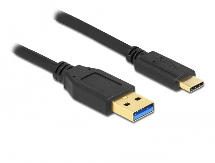 DeLOCK USB-A auf USB-C Kabel – USB 3.2 Gen 1 (5 Gbit/s) – 3 m – Schwarz