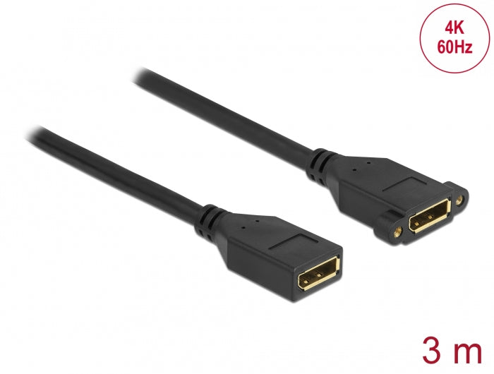 DeLOCK DisplayPort Verlängerung DP 1.2 4K 60 Hz – 3 m – verriegelbar