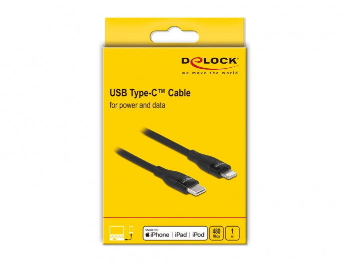 DeLOCK Daten- & Ladekabel – USB-C auf Lightning 1 m, MFi zertifiziert, 27 W – für iPhone/iPad