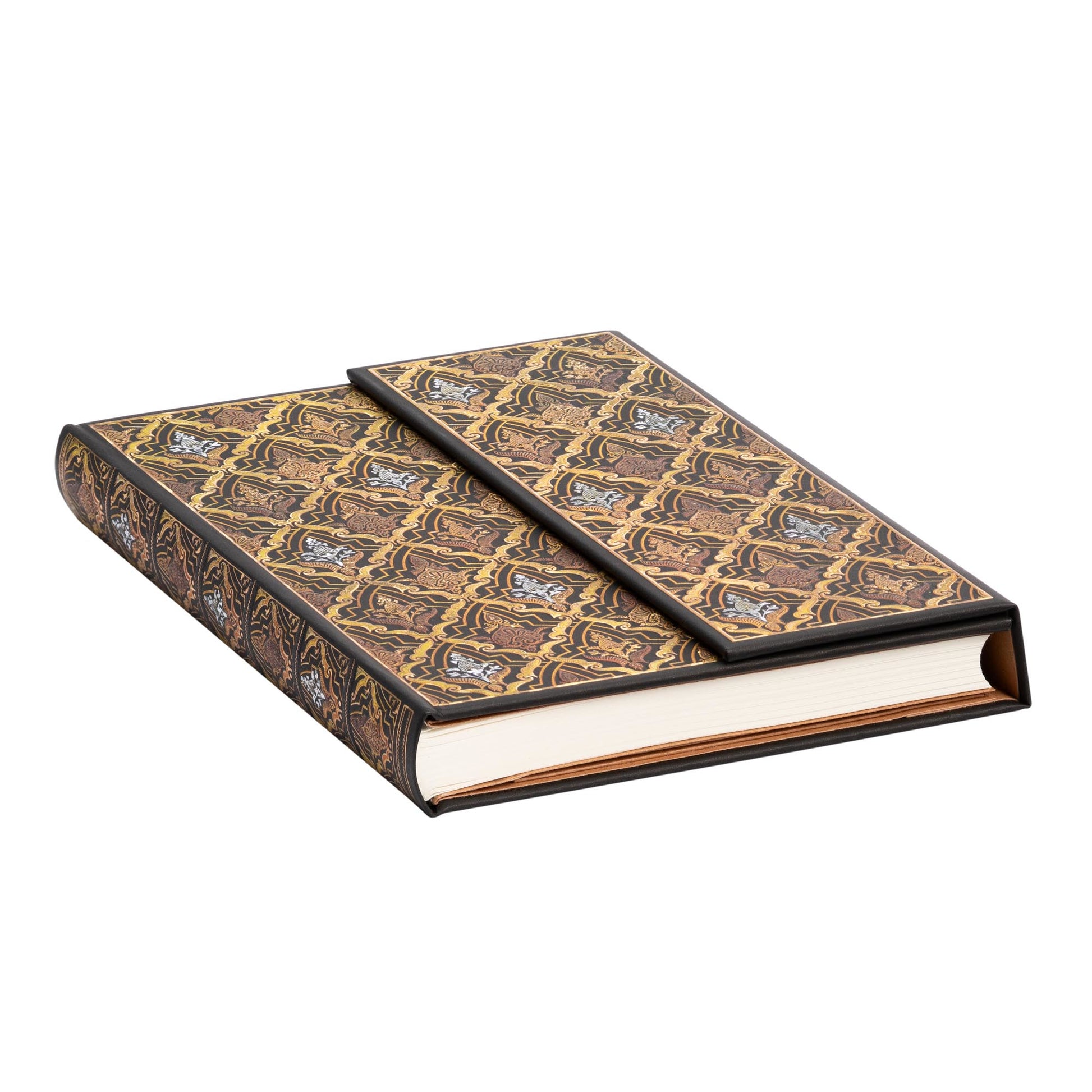 Paperblanks Adressbuch – 100 × 140 mm – 5 mm liniert – 120 g/m² – Hardcover, Wickelverschluss, Ornament, Braun