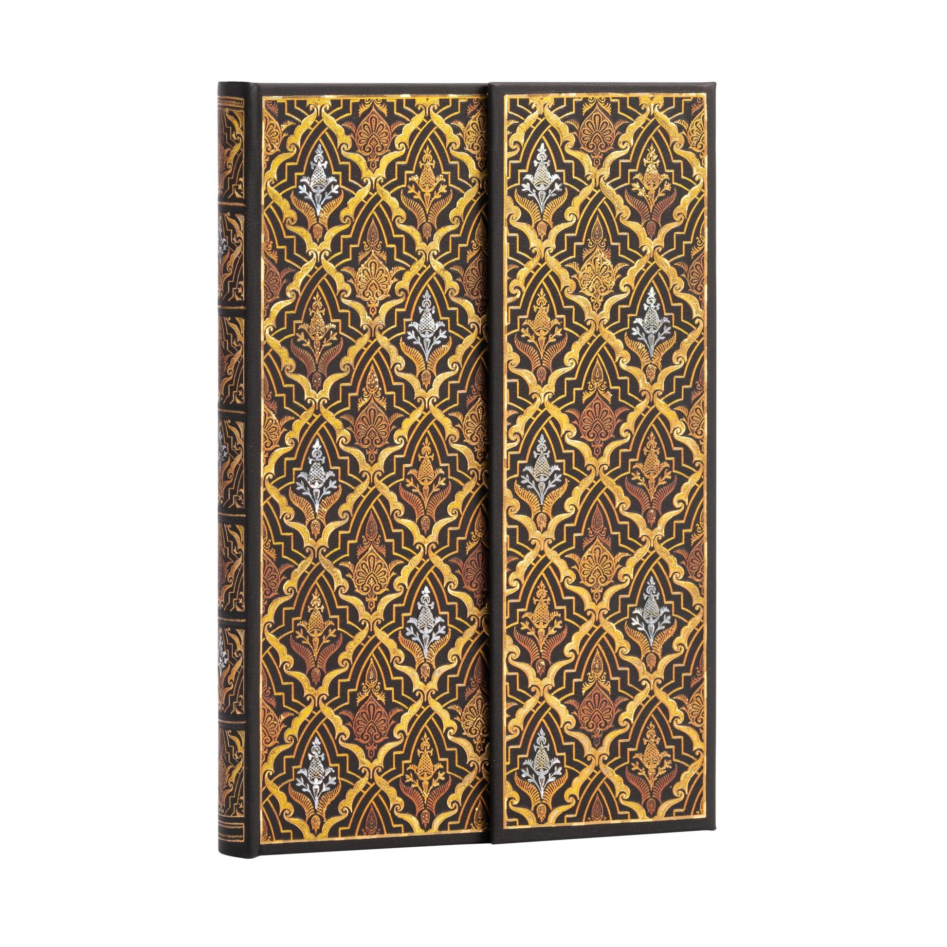 Paperblanks Adressbuch – 100 × 140 mm – 5 mm liniert – 120 g/m² – Hardcover, Wickelverschluss, Ornament, Braun