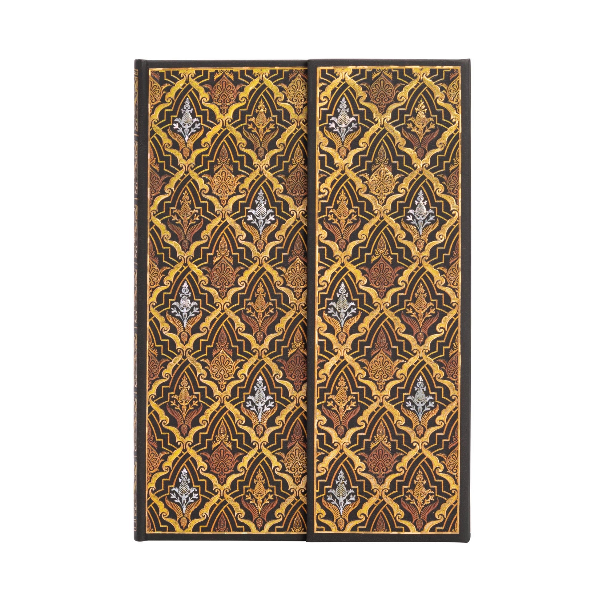 Paperblanks Adressbuch – 100 × 140 mm – 5 mm liniert – 120 g/m² – Hardcover, Wickelverschluss, Ornament, Braun