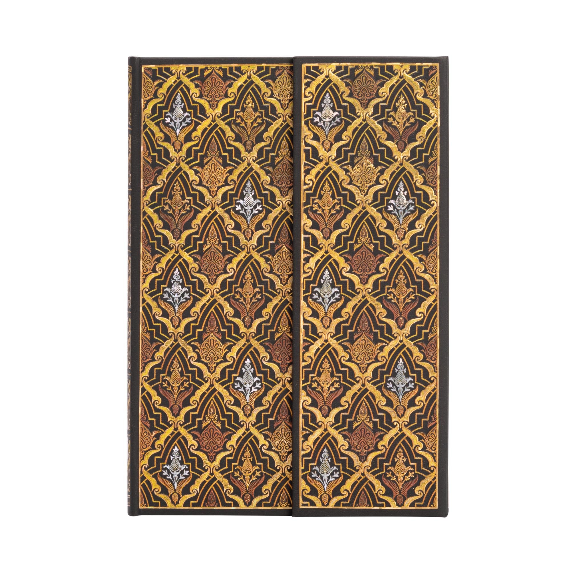 Paperblanks Adressbuch – 100 × 140 mm – 5 mm liniert – 120 g/m² – Hardcover, Wickelverschluss, Ornament, Braun