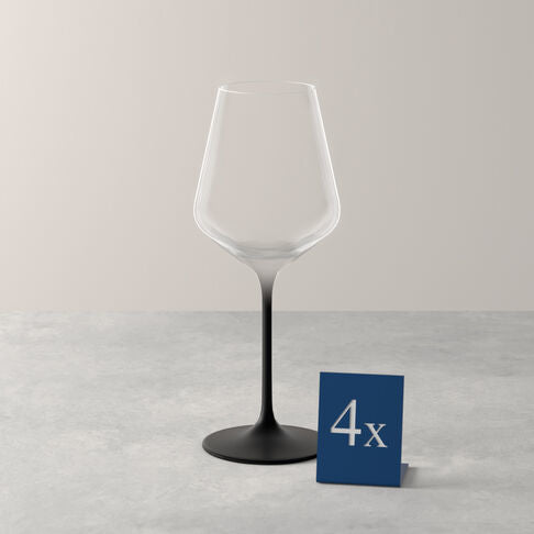 Villeroy & Boch Manufacture Rock Weissweinglas – 0,38 l, Kristallglas, Transparent, 4er Set