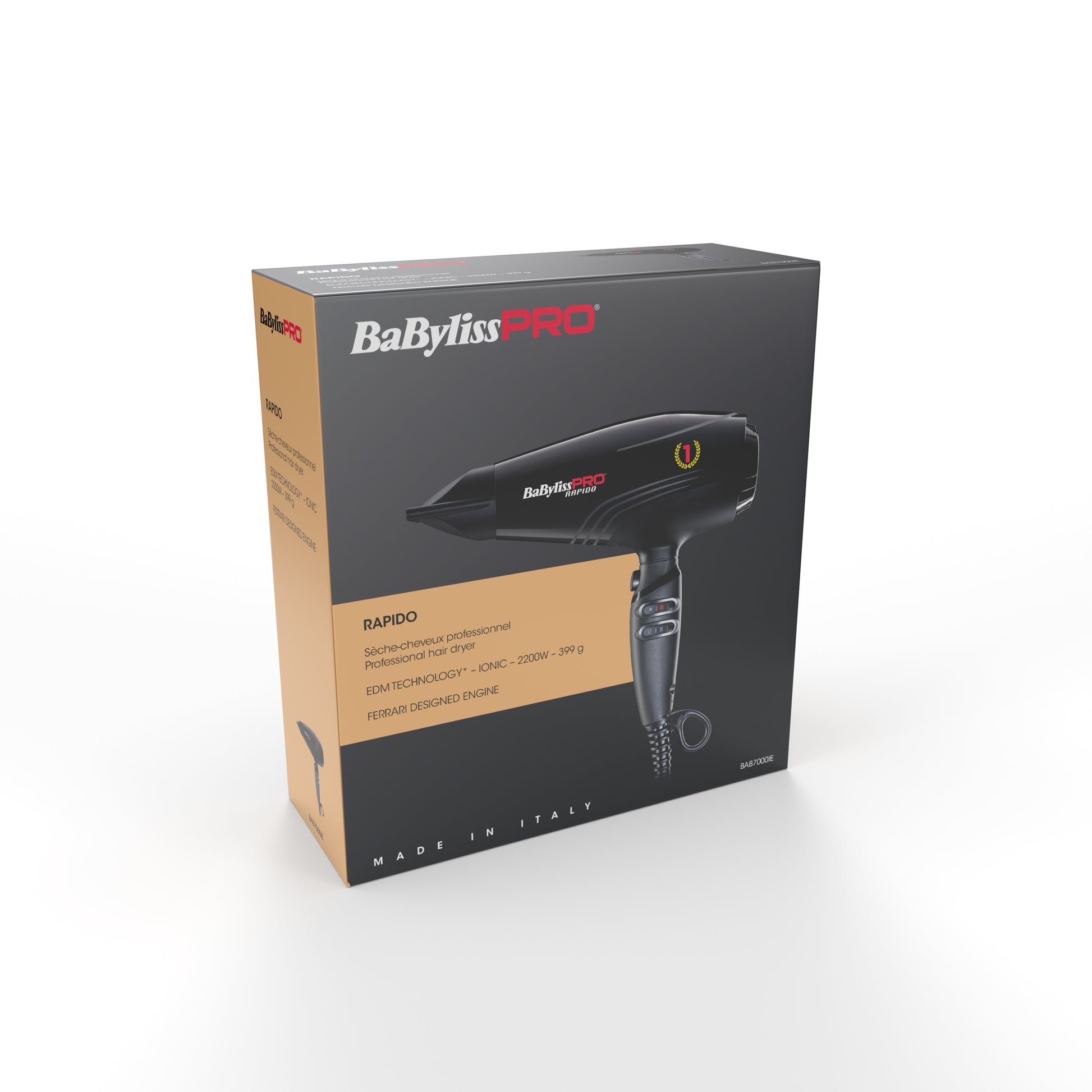 BaByliss Haartrockner Rapido – 2200 W, Ionenfunktion, Cool Shot – Schwarz