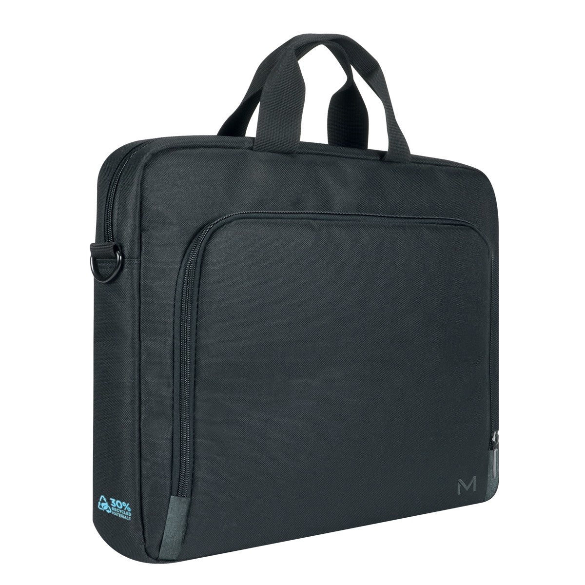 Mobilis Notebook-Tasche bis 16" – 30% recyceltes Polyester, wasserfest – Schwarz