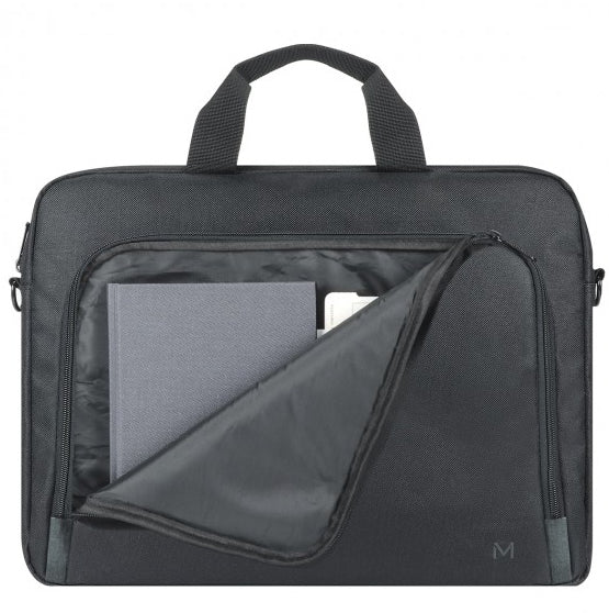 Mobilis Notebook-Tasche für bis zu 14" – 30% recyceltes Polyester, abnehmbarer Schultergurt – Schwarz