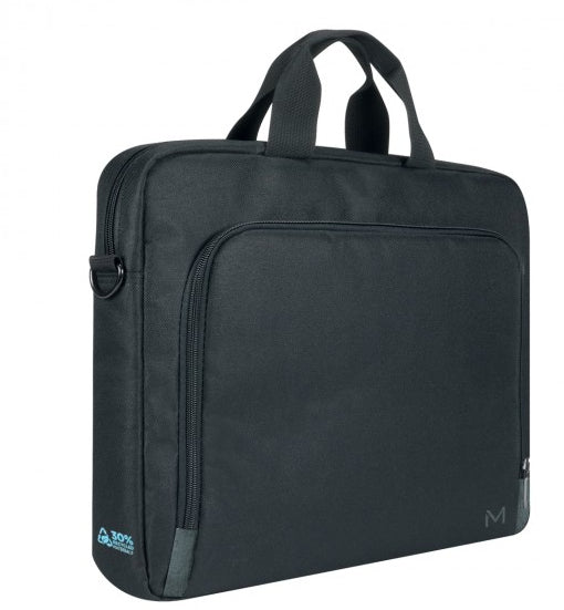 Mobilis Notebook-Tasche für bis zu 14" – 30% recyceltes Polyester, abnehmbarer Schultergurt – Schwarz