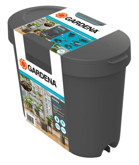 Gardena Urlaubsbewässerungs-Set – Schlauch 30 m, 36 Tropfer, Grau/Schwarz, mit Druckregler