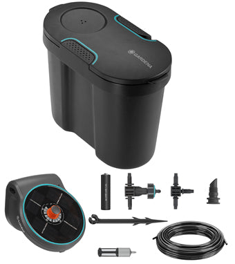Gardena AquaBloom (20 m Schlauch) – Bewässerungsset, Schwarz