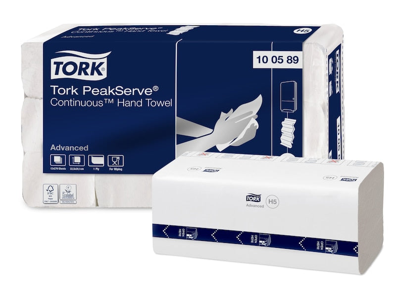 Tork Falthandtücher – 1-lagig, Weiss – 201 × 225 mm – für PeakServe H5