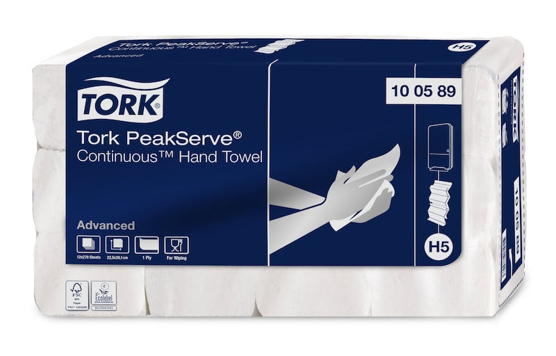 Tork Falthandtücher – 1-lagig, Weiss – 201 × 225 mm – für PeakServe H5