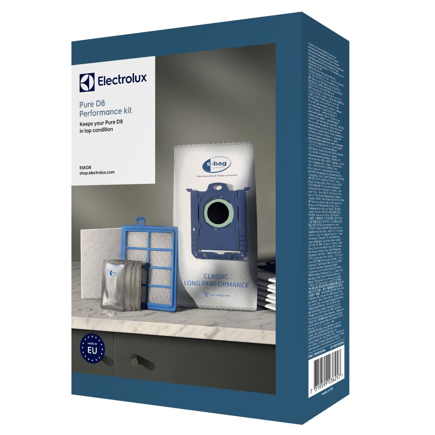 Electrolux Zubehör-Set ESKD8 – für PureD8 – 4 Stk s-bag E201, 1 Stk s-filter Hygiene, 4 Stk s-fresh Zitrus