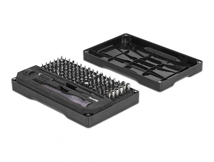 DeLOCK Präzisions-Schraubenzieher-Set PH/PZ/SL/TX/HEX u. a., magnetisch, Etui