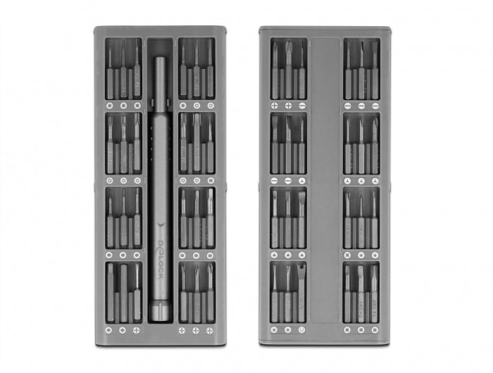 DeLOCK Elektronik-Reparaturset – 49-teilig, Bits: Torx, PH, SL – magnetischer Bithalter