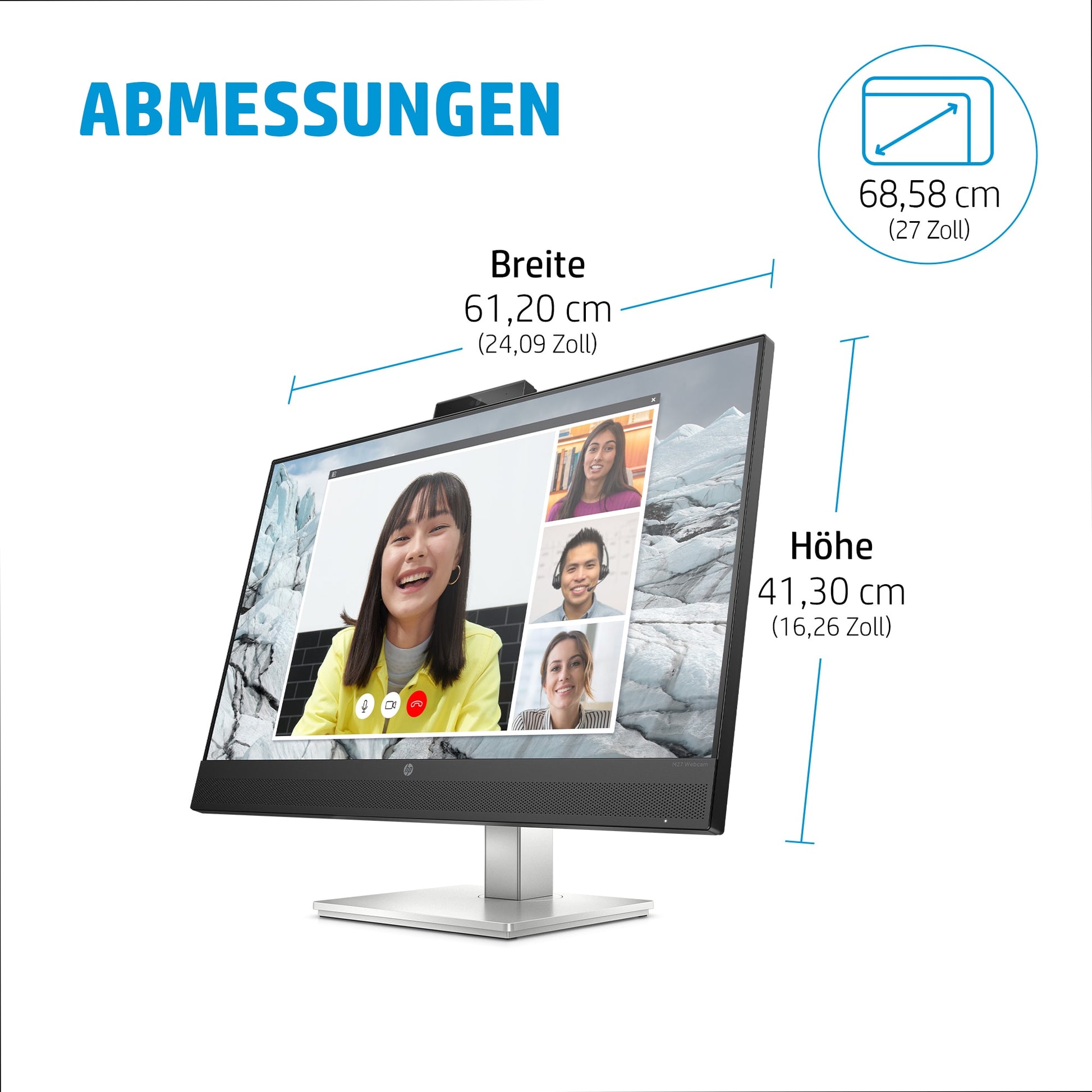 HP E27m G4 – 27", 2560 × 1440 (WQHD), IPS, USB-C 65 W, Webcam, LAN