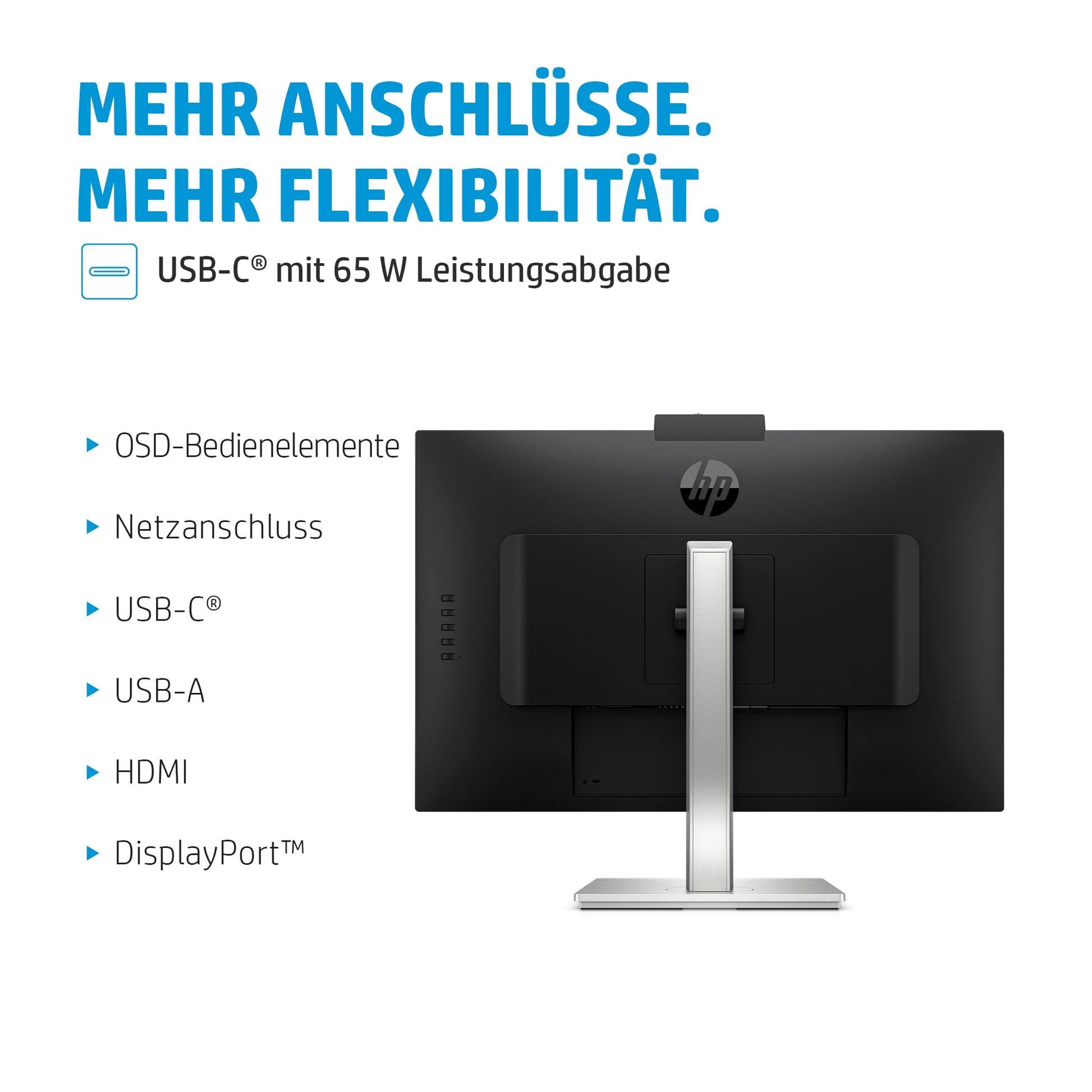 HP E27m G4 – 27", 2560 × 1440 (WQHD), IPS, USB-C 65 W, Webcam, LAN